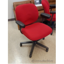 Herman Miller Red Adjustable Rolling Task Chair with Arms
